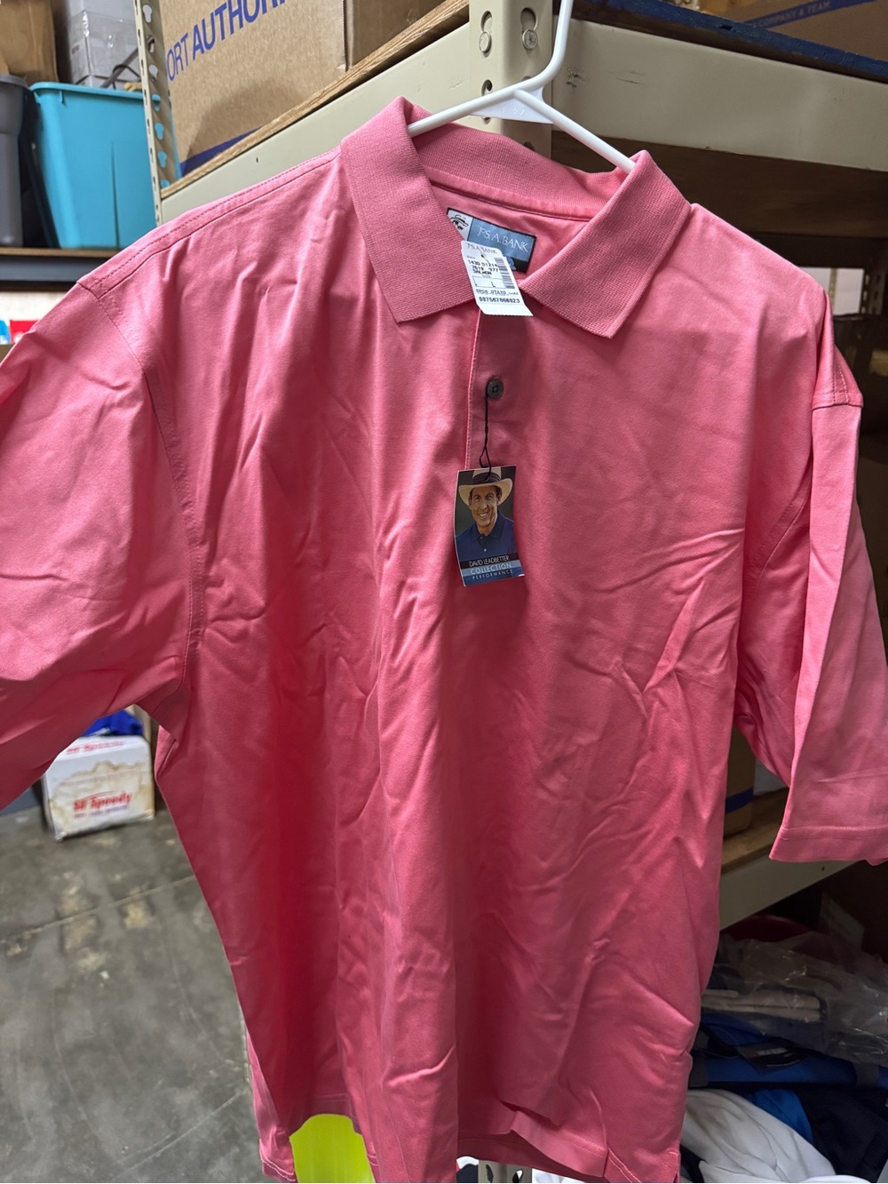 Jos.A.Bank Men’s Pink Polo Shirt. NWT. Size Large